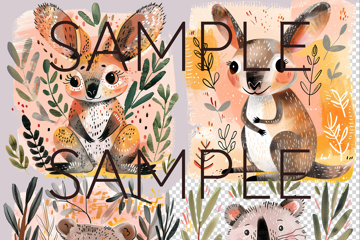 Cute Australian Animal Clipart PNG, an Animal Illustration by Pawcasso's Portraits (Photo 2 of 7)