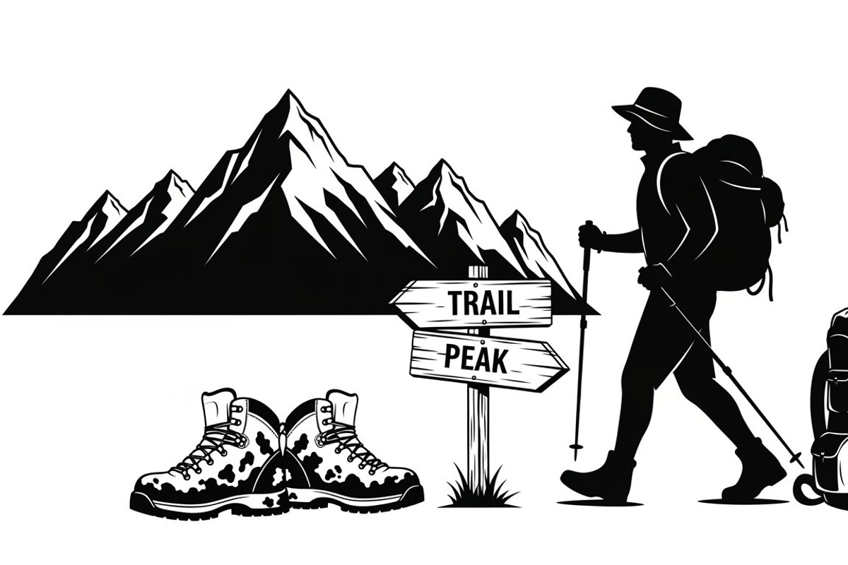 Hiking Adventure Silhouette Bundle, an Illustration by yasushie (Photo 33 of 51)