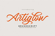 Artiglow Script, a Script Font by joelmaker (Thumbnail 1 of 13)