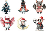 Cute Gothic Christmas Character Clip, an Illustration by CraftArtStudio (Thumbnail 3 of 6)
