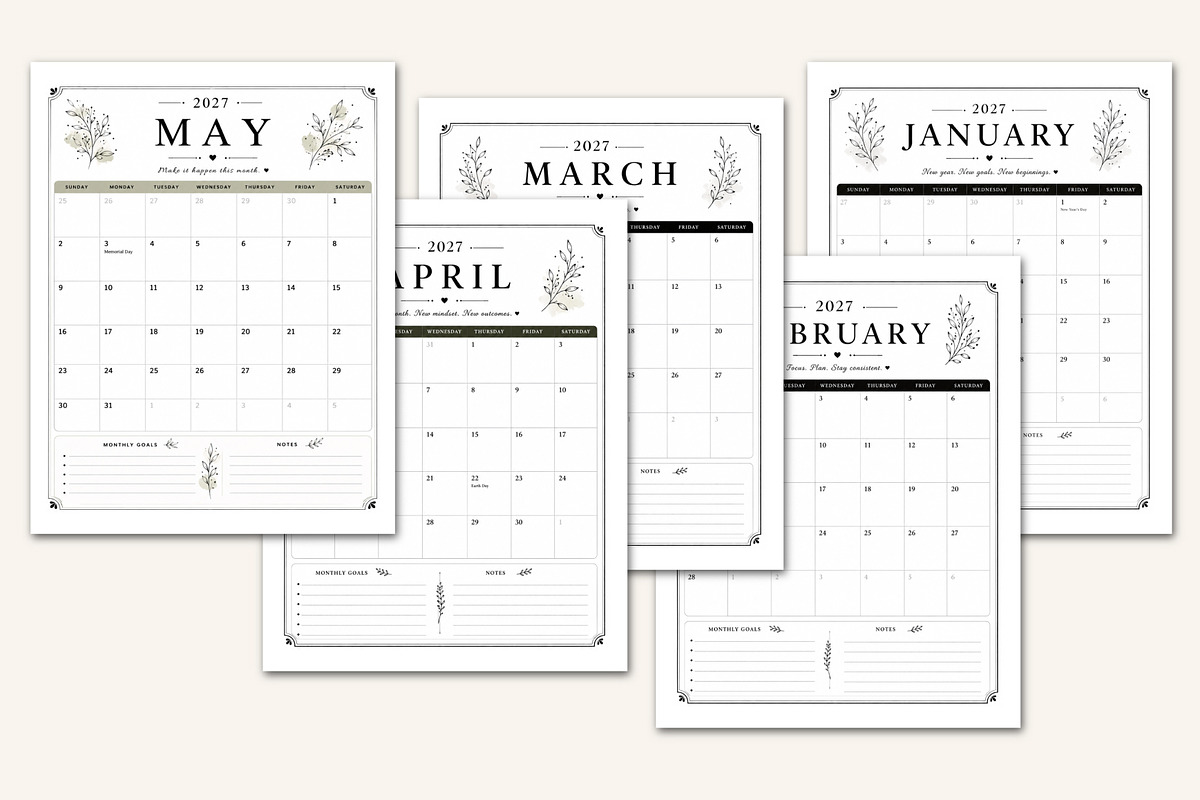 Standard 2027 Planner Structure, a Stationery Template by Designmela01 (Photo 3 of 5)