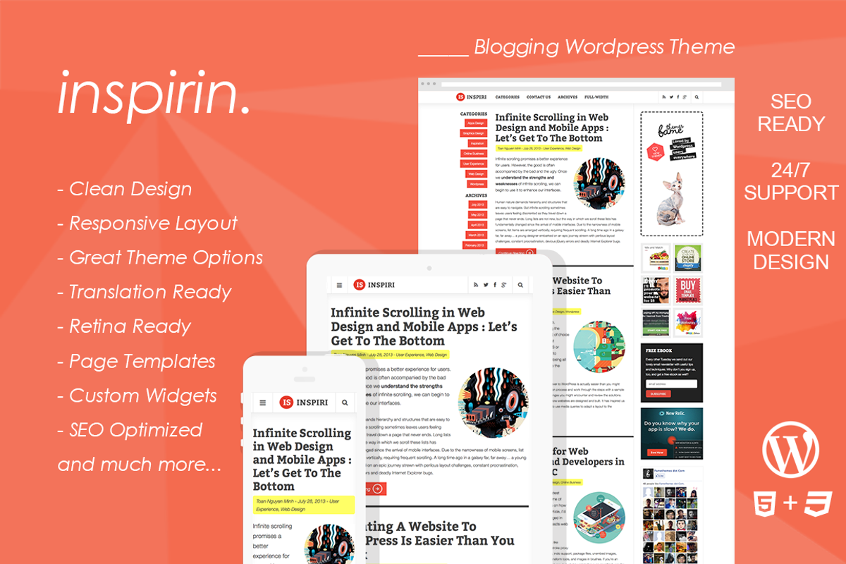 Inspirin : Blogging Wordpress Theme, a WordPress Template by FameThemes (Photo 1 of 2)