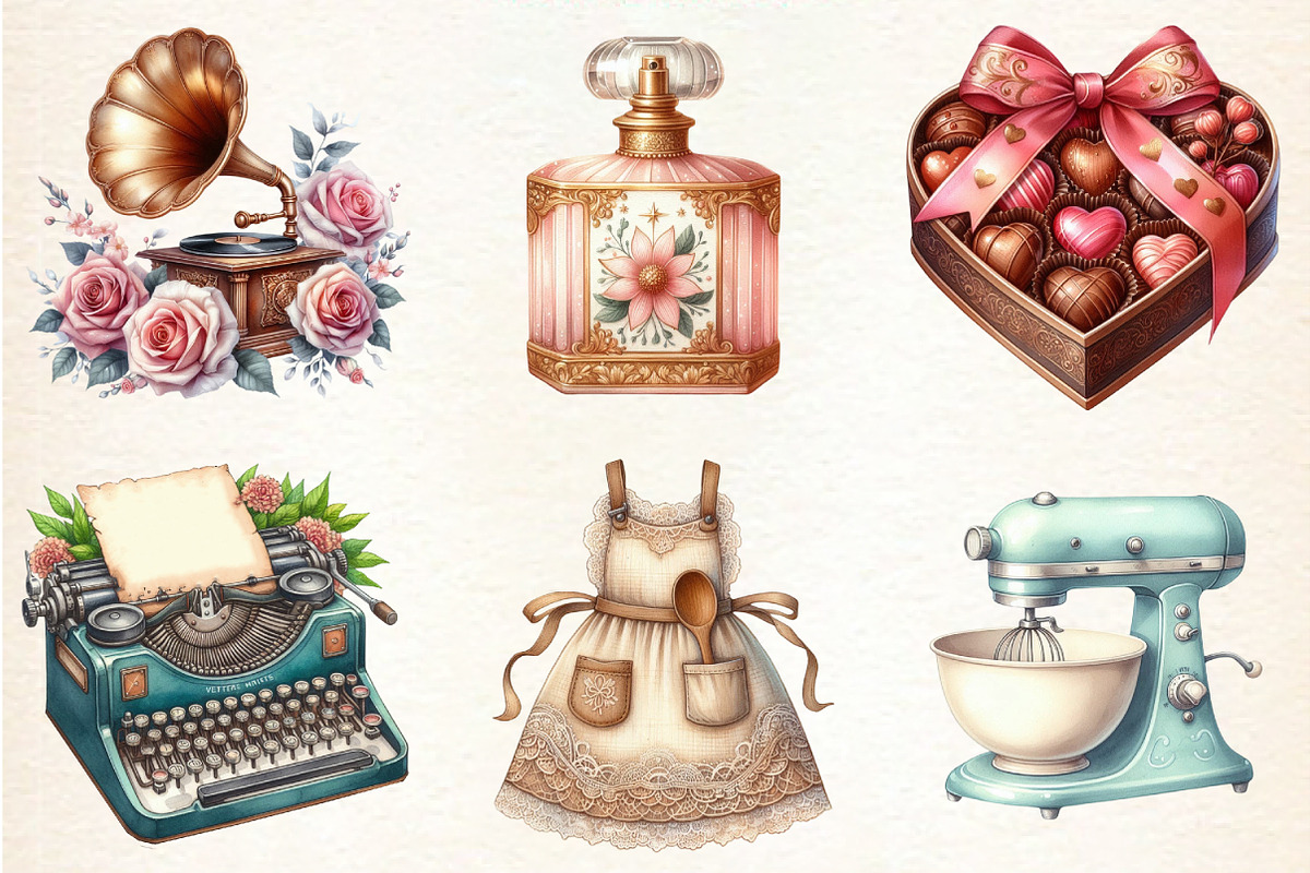 Retro Mother's Day Clipart, an Illustration by DreamArtGraphic (Photo 3 of 4)