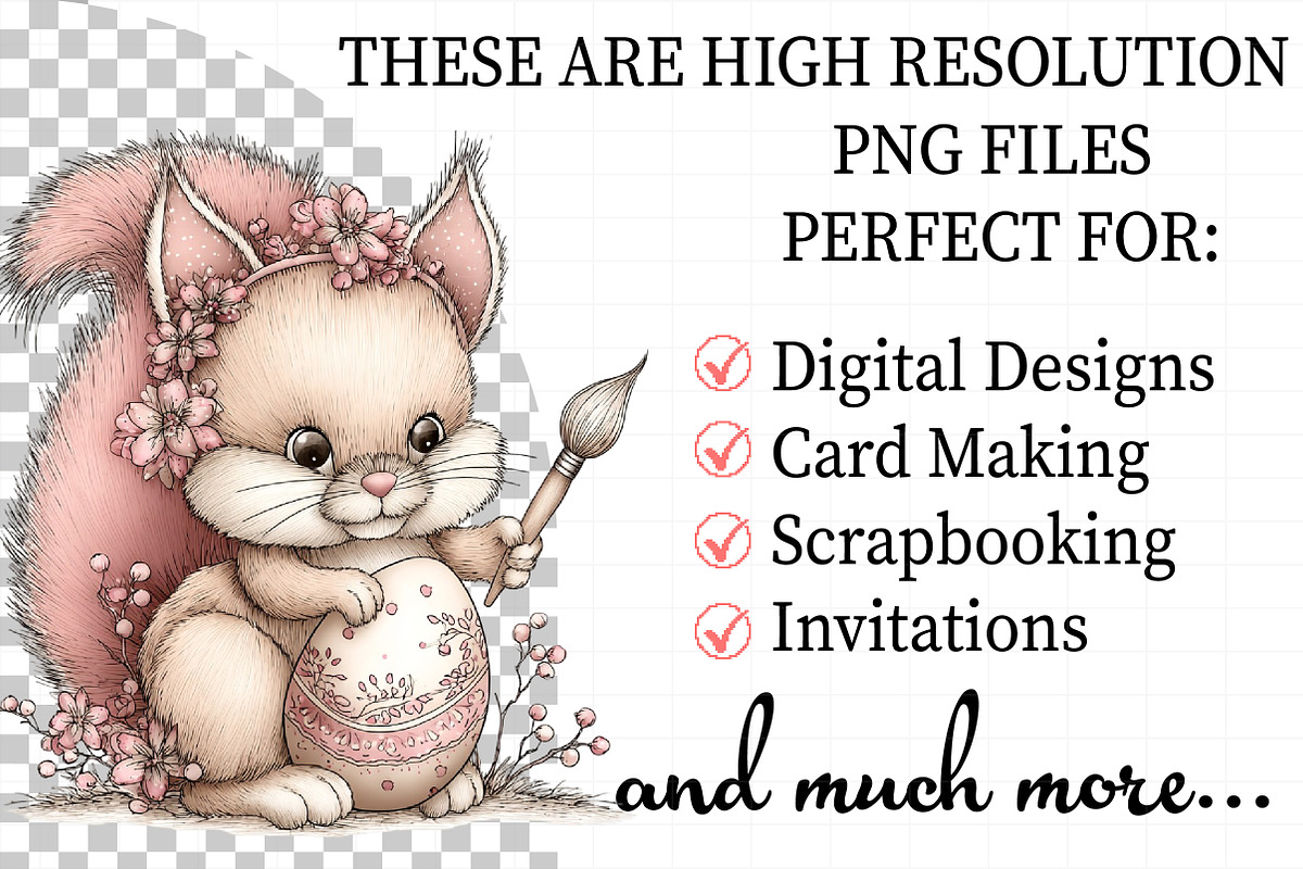 Whimsical Easter Squirrel Clipart, an Illustration by Daily.Designs (Photo 2 of 8)