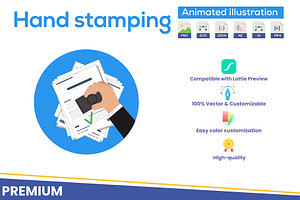 Hand stamping animated illustration