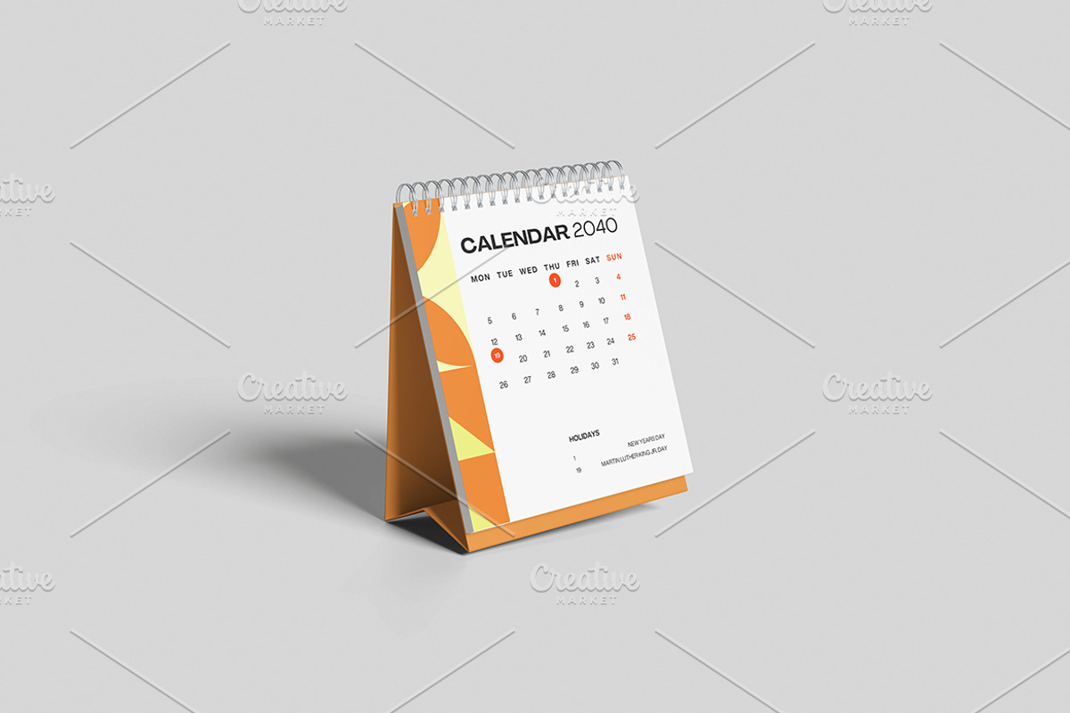 Desk Calendar Mockup, a Books & Magazine Mockup by Gatamotion (Photo 3 of 5)