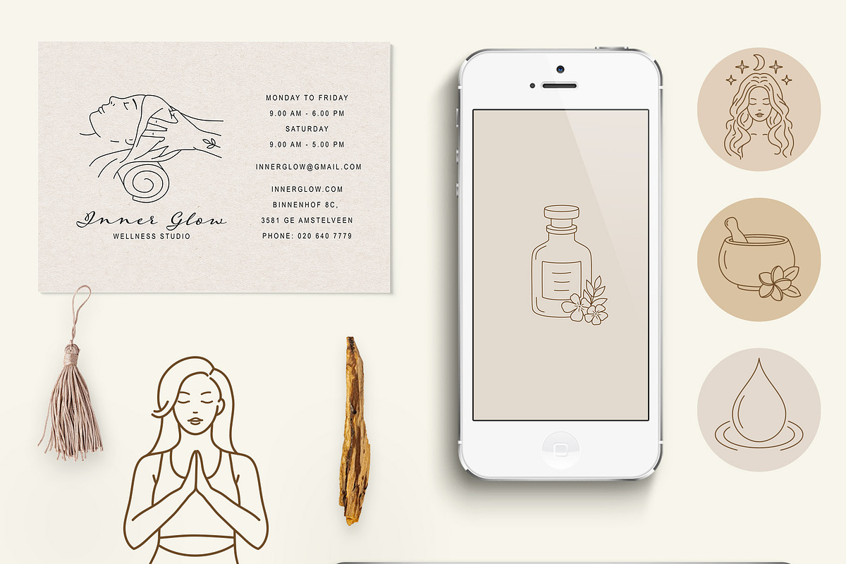 Holistic Medicine Line Icon Set, an Outline Icon by NatalieArtShop (Photo 7 of 15)