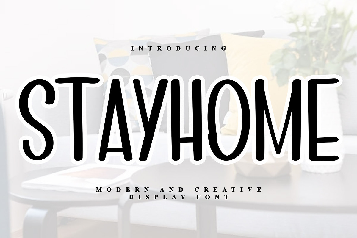 STAYHOME, a Slab Serif Font by InermediaSTUDIO (Photo 1 of 6)