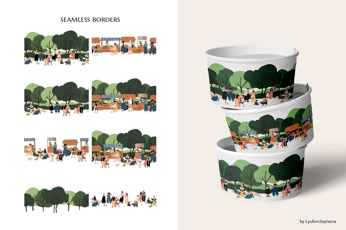 Farmer Market & Park People Scenes, a Person Illustration by LyubovZaytseva (Photo 16 of 24)