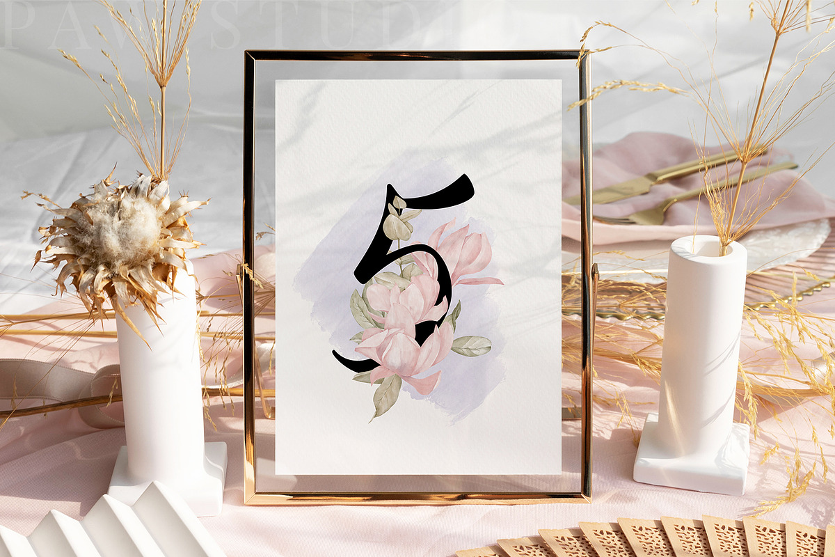 Magnolia Spring Flowers Ribbon Bow, a Decorative Illustration by PawGraphic (Photo 8 of 11)