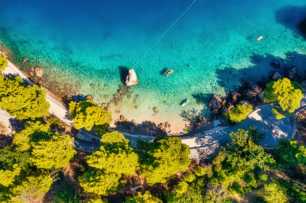 Aerial view on the beach and trees, a Nature Photo by Landscape and travel