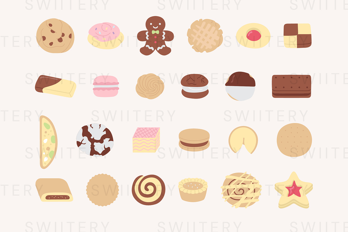 Cookie & Biscuit Clipart - Swiitery, a Food Illustration by Iconixar & Friends (Photo 2 of 2)