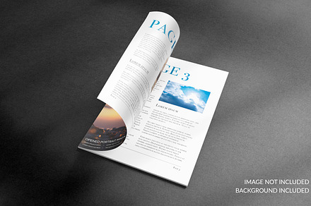 Half opened portrait Magazine Mockup