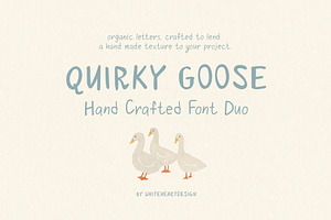 Quirky Goose Quirky Font Duo, a Handwritten Font by whiteheartdesign