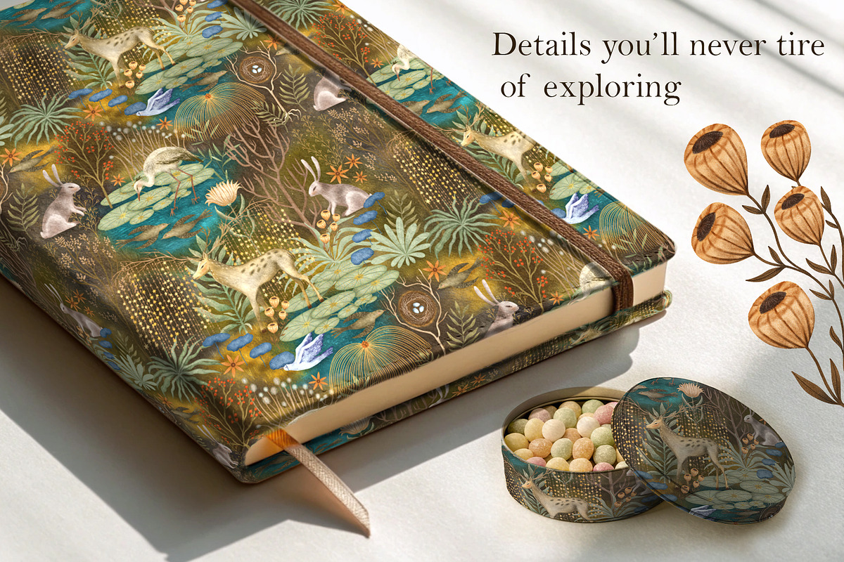 Whisper of the Woods Pattern, a Wallpaper Graphic by Kattypainting (Photo 5 of 6)