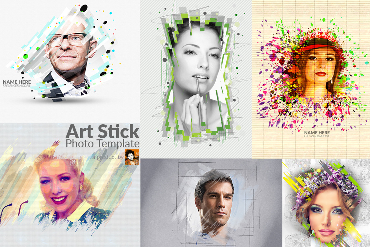 Art Stick Photo Template, an Action Add-On by MRI STUDIO (Photo 1 of 6)