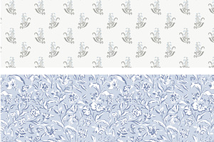 Baby Blue Floral Pattern Bundle