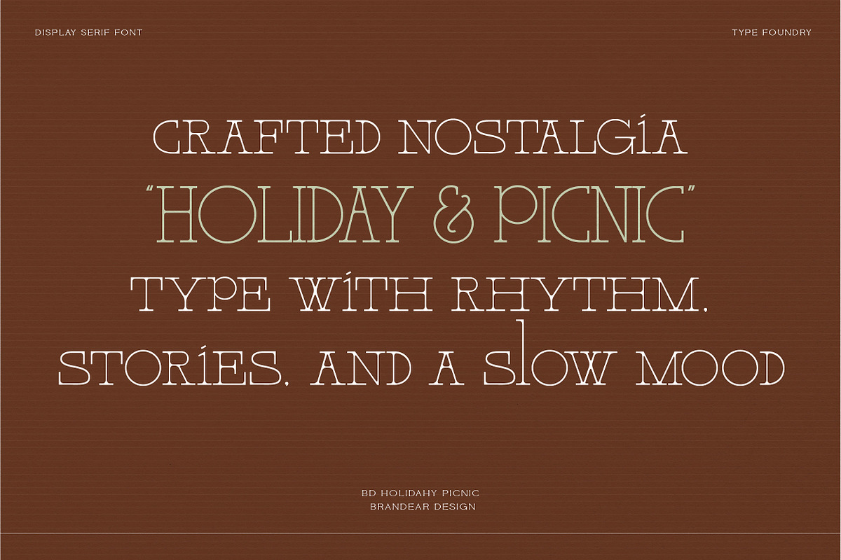 BD Holiday & Picnic, a Slab Serif Font by Brandear Design (Photo 8 of 16)
