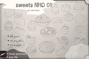 25 Sweets NHD 01 Procreate brushes