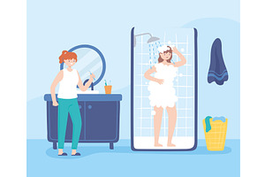 women and everyday activities, a Person Illustration by studiogstock