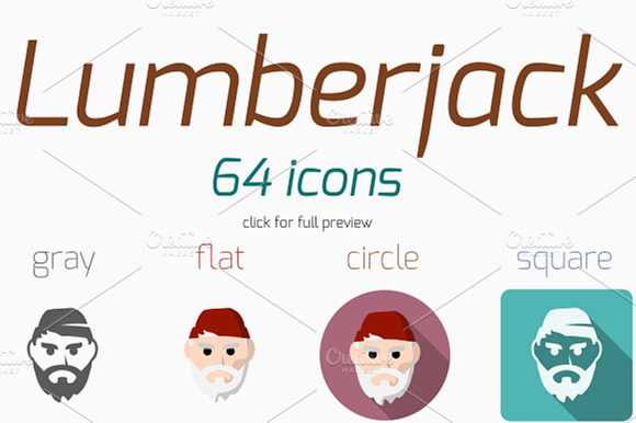 64 Lumberjack Woodcutter Icons