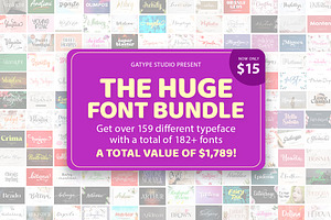 The Huge Font Bundle, a Script Font by Gatype