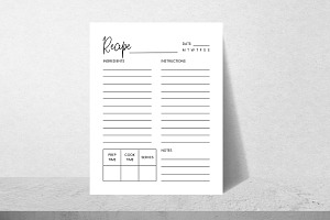 Recipe Template Printable