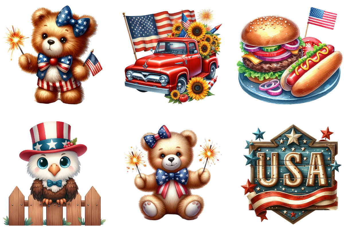 4th of July Sublimation Clipart Bund, an Illustration by DreamArtGraphic (Photo 2 of 4)