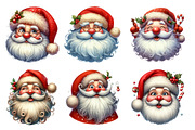 Retro Funny Santa Claus Face Clipart, an Illustration by SinaCreation (Thumbnail 3 of 5)