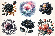 Gothic Roses Clipart, an Illustration by DreamCafeArt (Thumbnail 2 of 7)