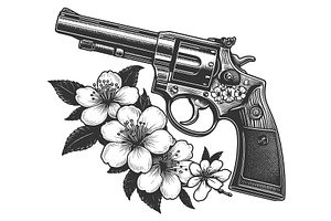 Revolver Flowers Vintage Tattoo