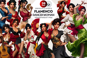 Flamenco dancer spanish woman Set, a Person Illustration by ThatsDesignArt