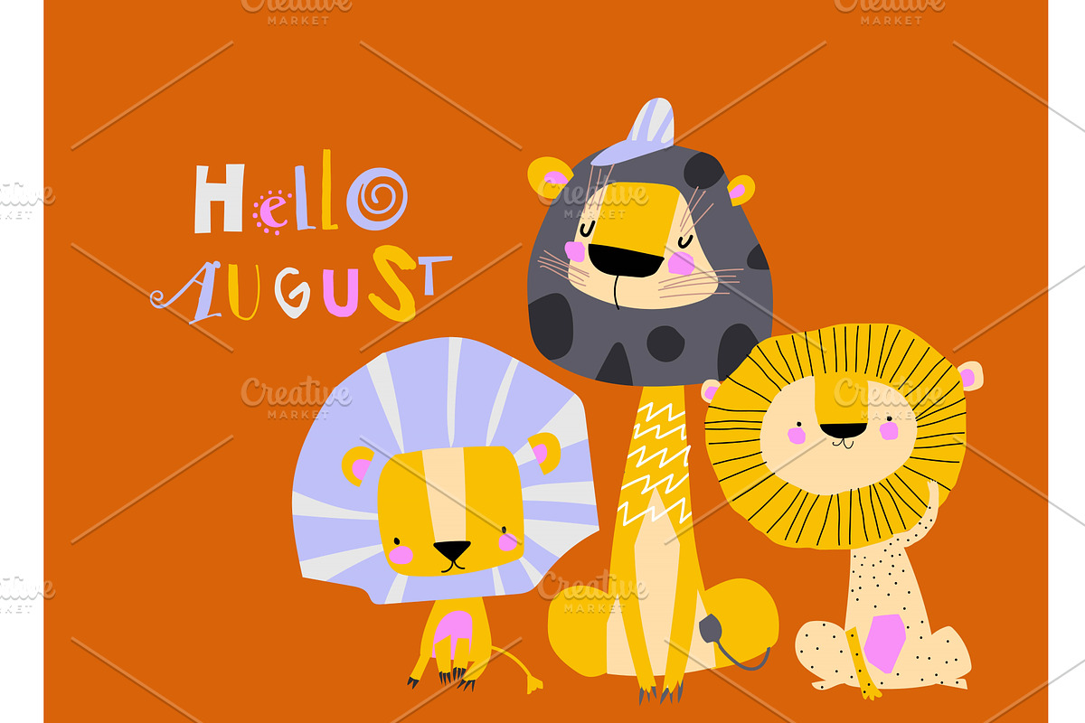 Cute Cartoon Lions, an Animal Illustration by Maria Starus