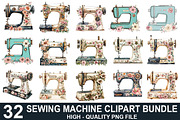 Sewing Machine Clipart Bundle, an Illustration by crative8112 (Thumbnail 1 of 10)