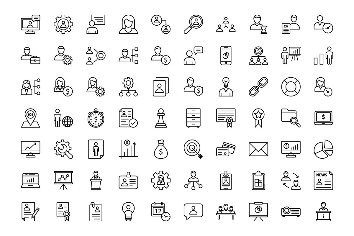 Professional Human Resources Icons, a Solid Icon by Vector Portal (Photo 2 of 5)