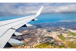 Aerial view of Casablanca from a landing airplane, a Transportation Photo by Leonid Andronov
