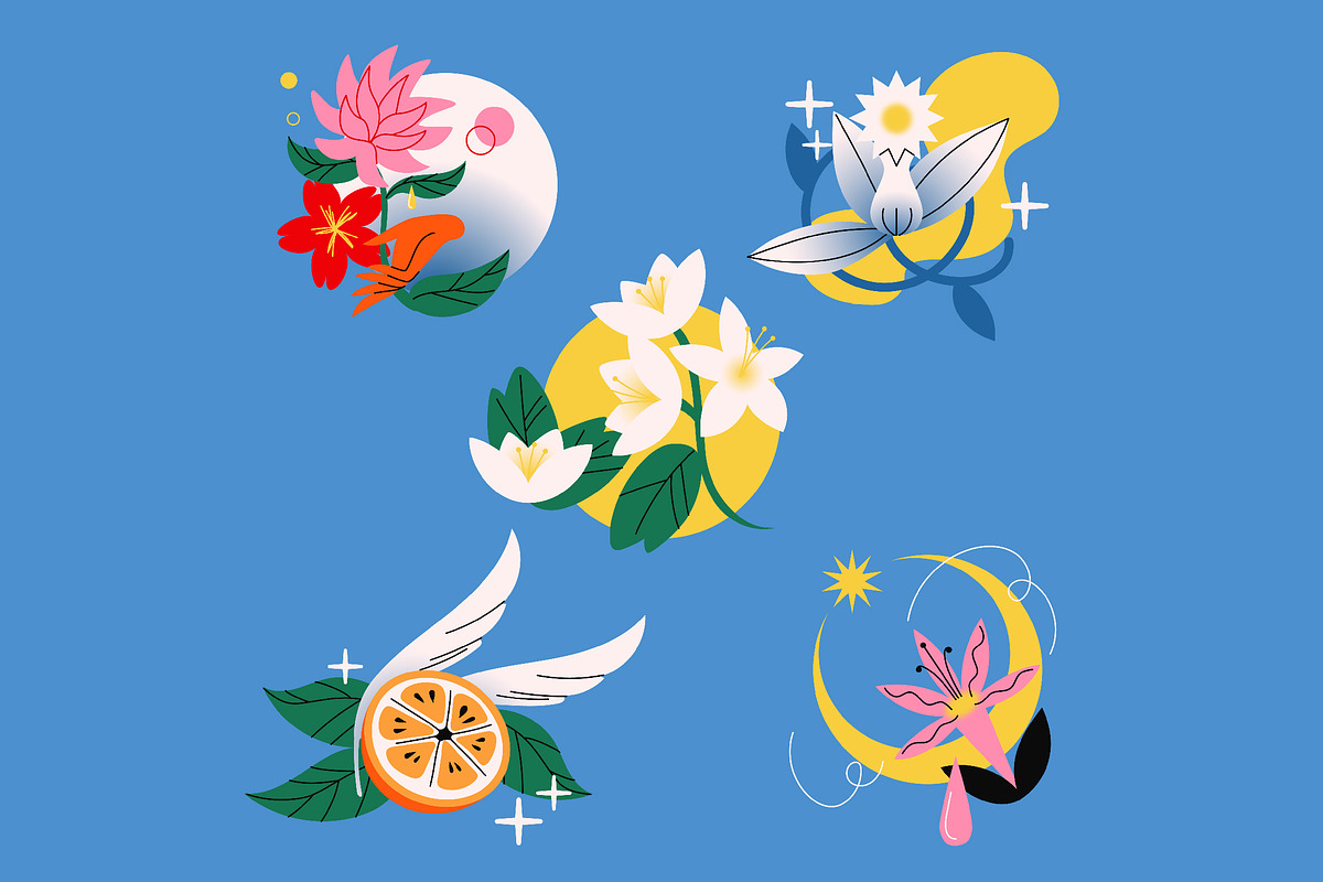 Blue Perfume Asset Illustration, an Illustration by graphicook