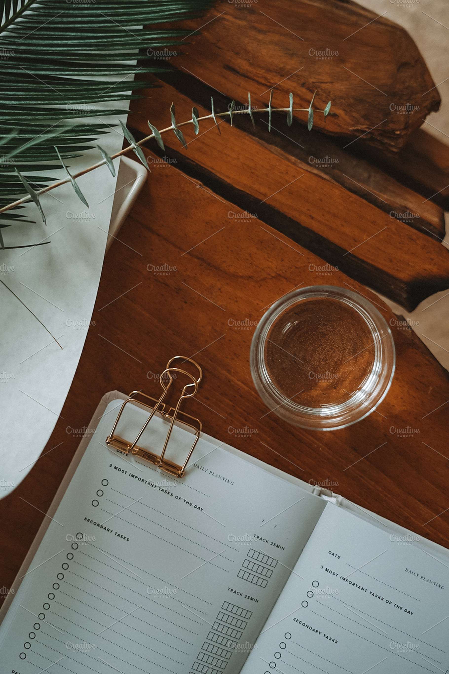 Wood Coffee Table Flatlay, an Architecture Photo by Marissa Cristina