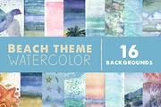 Watercolor beach backgrounds, a Texture Graphic by Inna Vinchenko Designs (Thumbnail 1 of 7)
