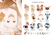 Zodiac baby clipart, an Animal Illustration by JulzaArt (Thumbnail 2 of 6)