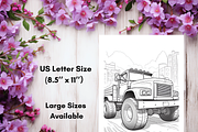 Truck Coloring Book for Kids 8-12, a Transportation Illustration by LA Design (Thumbnail 6 of 9)