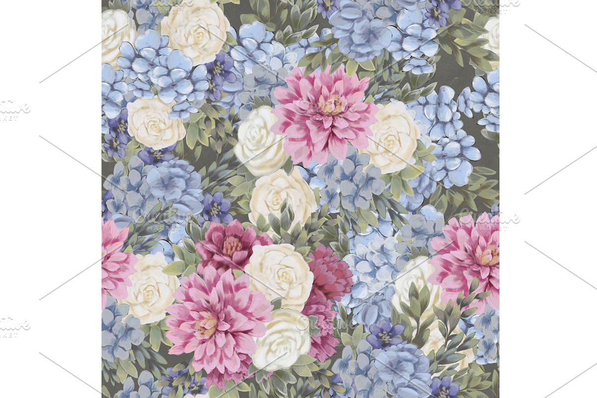 Watercolor floral seamless pattern, a Pattern Graphic by Alena Stoyko design