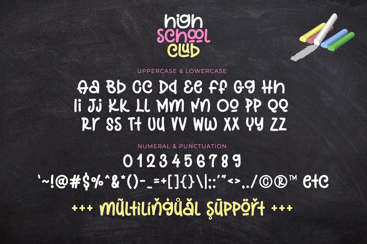 High School Club - Cute Font, a Handwritten Font by Airotype (Photo 11 of 12)