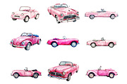 Pink Convertible Car, an Illustration by Design Market (Thumbnail 2 of 3)