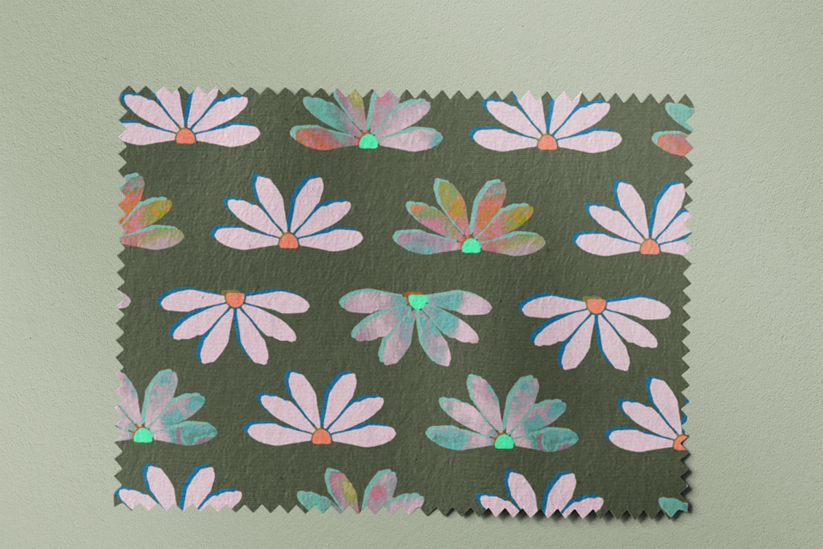 Geo Daisy Watercolor Pattern, a Pattern Graphic by JESSIE BLOOM STUDIO (Photo 4 of 6)