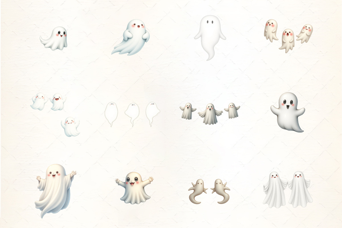 Flying Ghosts Clipart, an Illustration by CrexoraLab (Photo 3 of 5)
