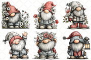 Whimsical Silver Spring Gnome, an Illustration by Black Bird Studio (Thumbnail 4 of 5)