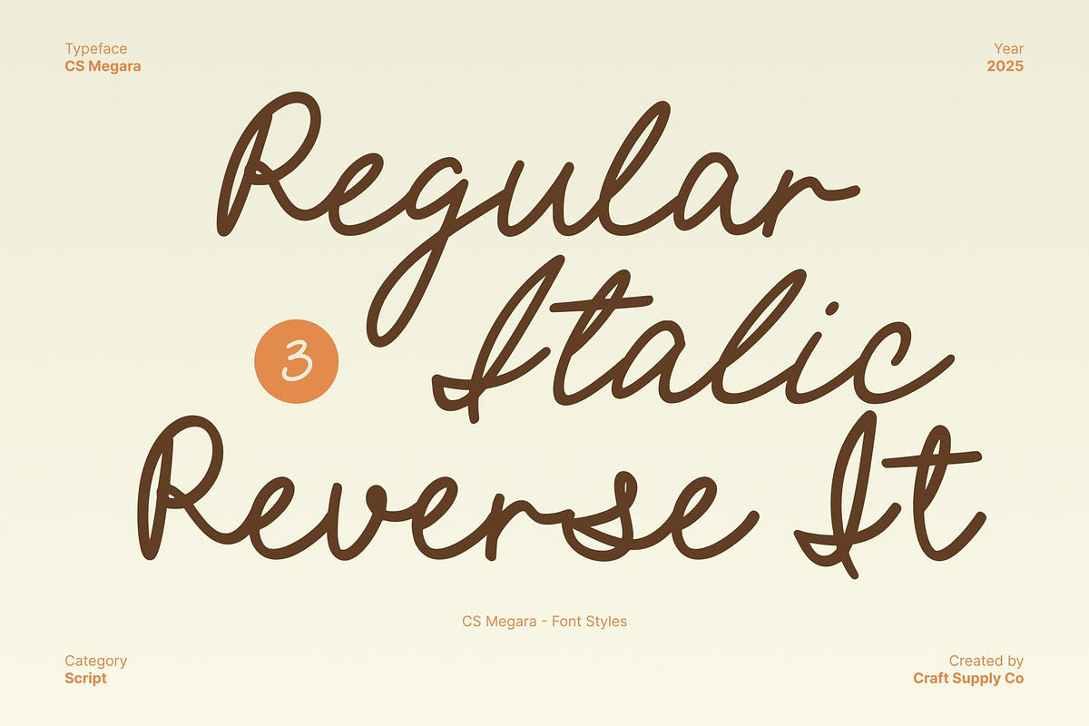 CS Megara – Handwritten Script Font, a Script Font by Craft Supply Co. (Photo 3 of 8)