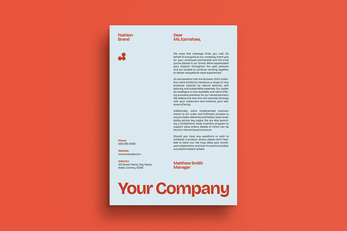 Orange Fashion Letterhead, a Print Template by graphicook (Photo 1 of 3)