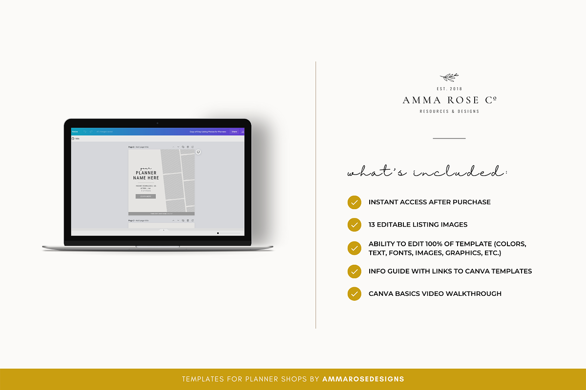 Planner Listing Photo Templates, a Stationery Template by ammarosedesignsllc (Photo 3 of 7)